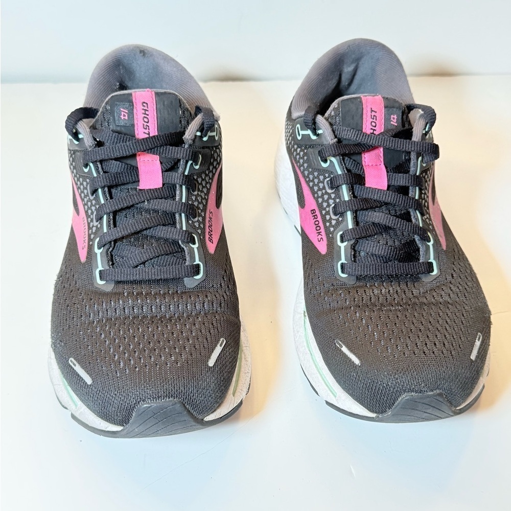 Brooks Women's Ghost 14 Black Pink Athletic Running Shoes Sneakers Size 8 - Picture 2 of 9